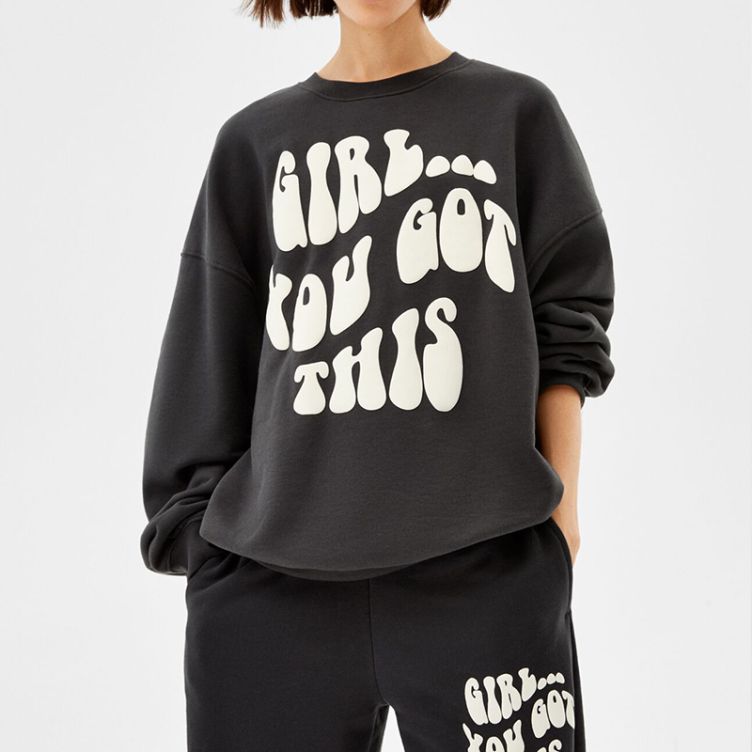 oversized foam print sweatshirt