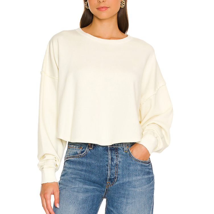 Solid Color Back Drawstring Pullover