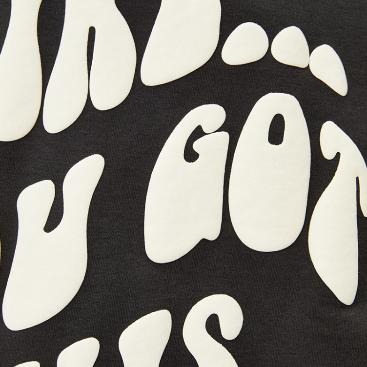 oversized foam print sweatshirt