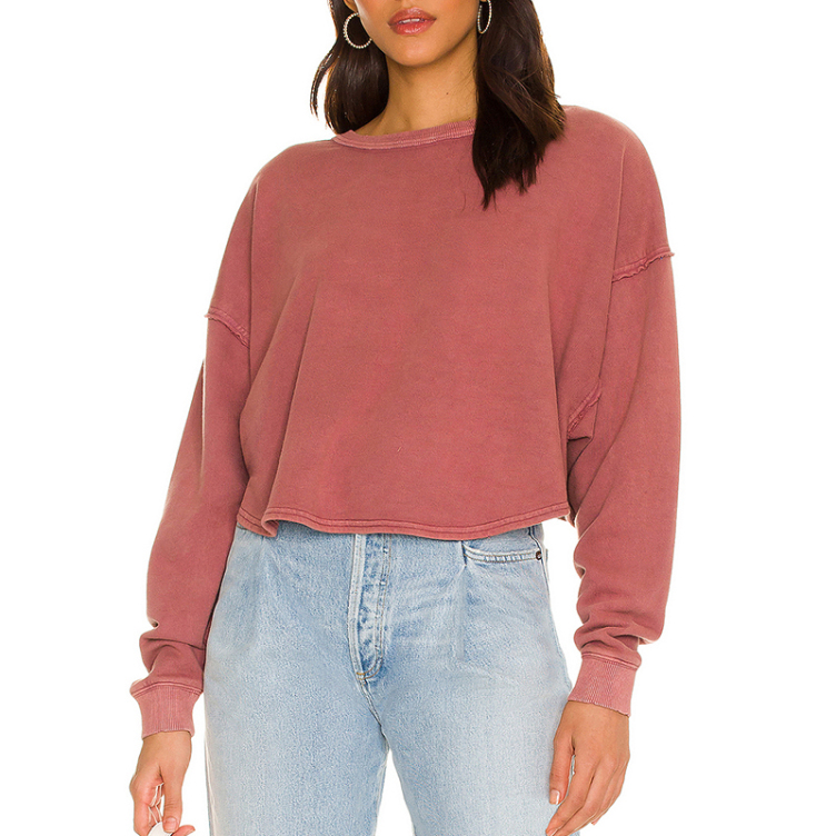 Solid Color Back Drawstring Pullover