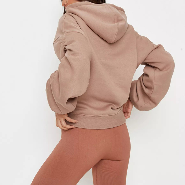 Pleated Sleeve Hoodie