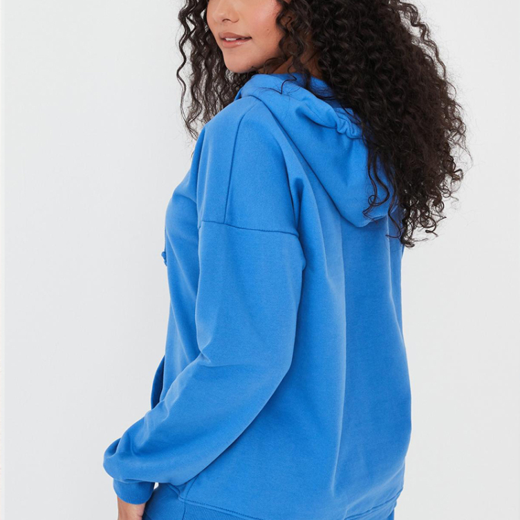 blue oversized hoodie