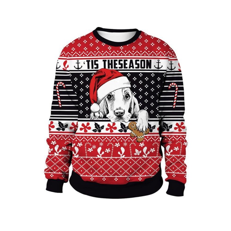 Printed pattern men's crewneck sweatshirt