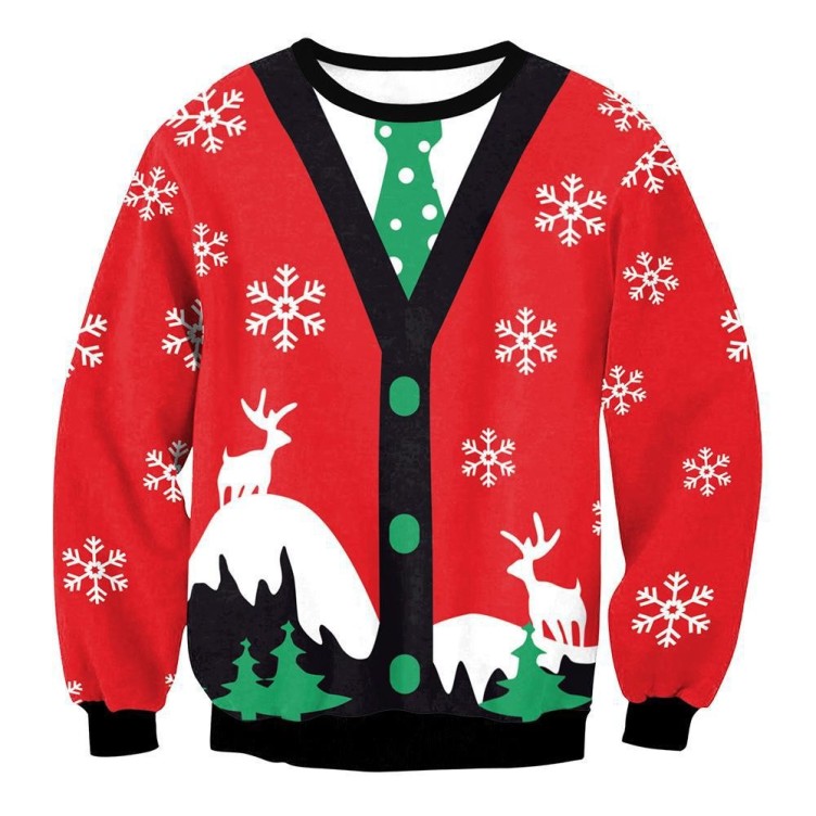 Printed pattern men's crewneck sweatshirt