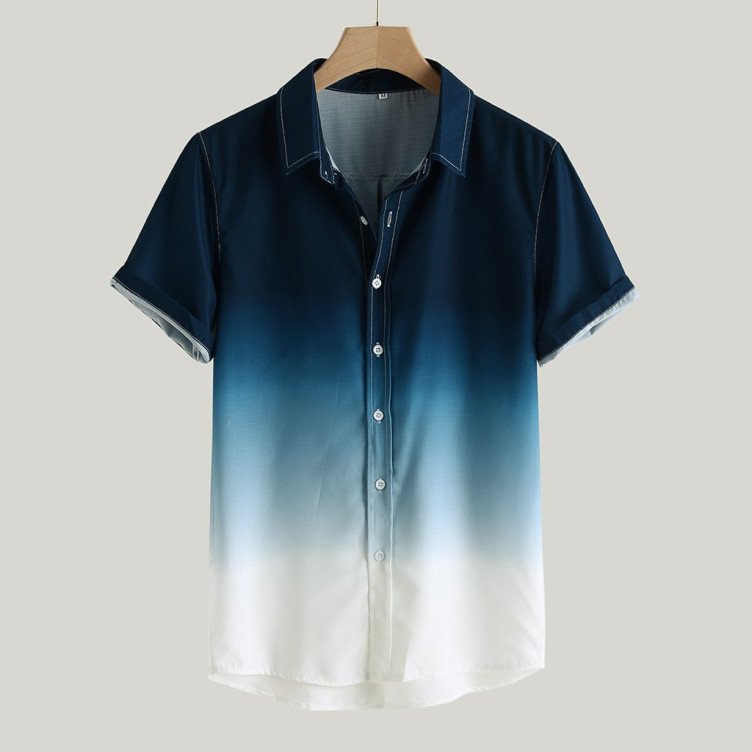Gradient short-sleeved shirt