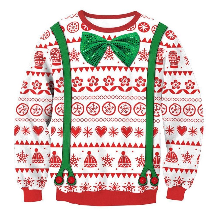 Printed pattern men's crewneck sweatshirt