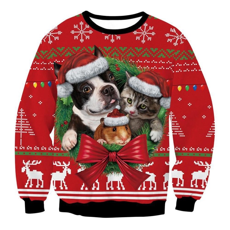 Printed pattern men's crewneck sweatshirt