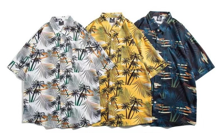 Vintage printed beach shirt