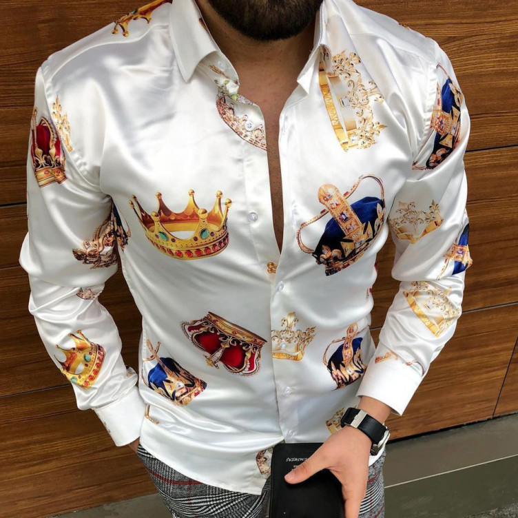Crown print casual shirt