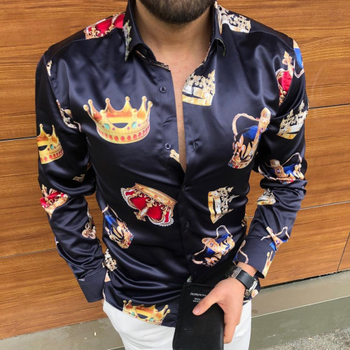 Crown print casual shirt