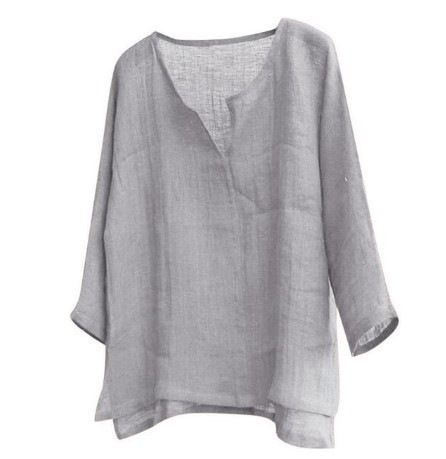 Cotton and linen loose fashion trend shirt