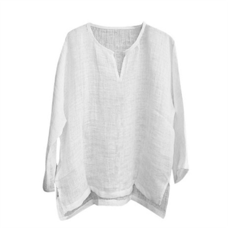 Cotton and linen loose fashion trend shirt
