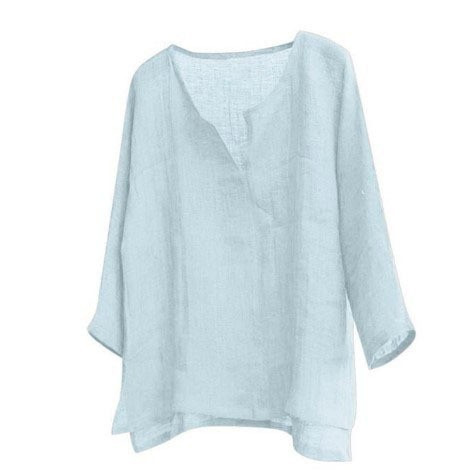 Cotton and linen loose fashion trend shirt