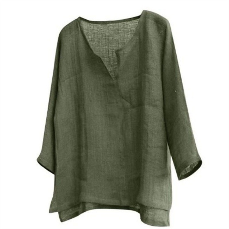 Cotton and linen loose fashion trend shirt