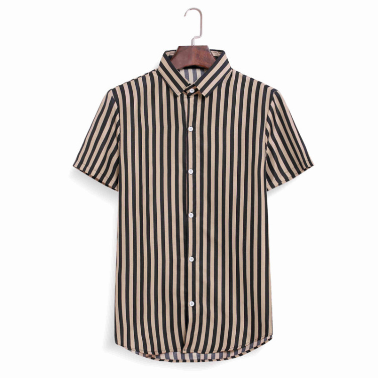 Casual short sleeved striped fashion shirt