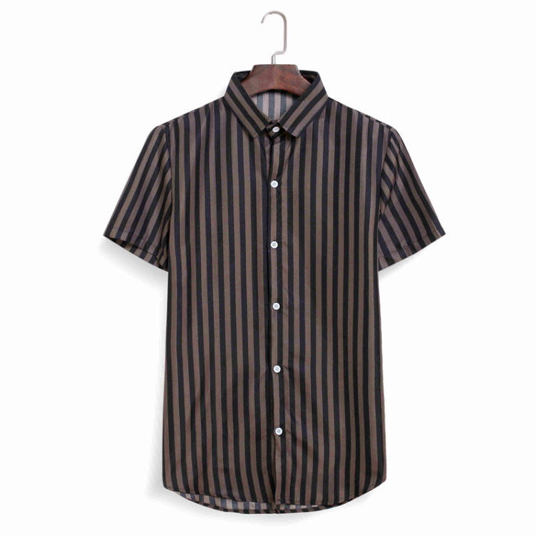 Casual short sleeved striped fashion shirt