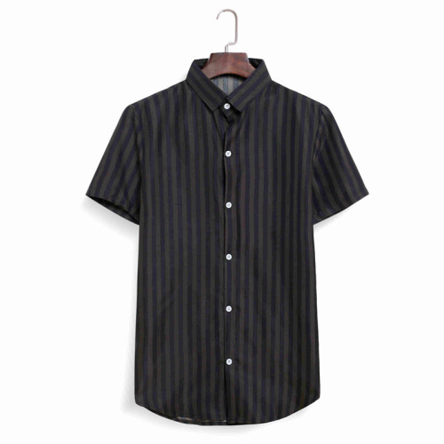 Casual short sleeved striped fashion shirt