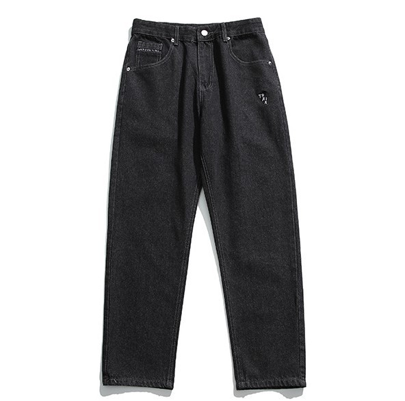 Monogram print simple casual jeans