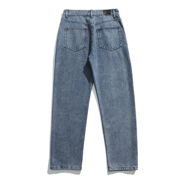 Monogram print simple casual jeans