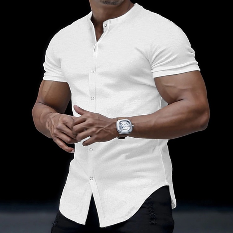 Solid color fashion trend shirt