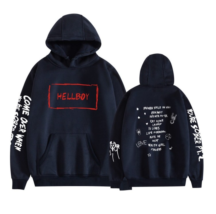 Printed fashion trend men's hoodie