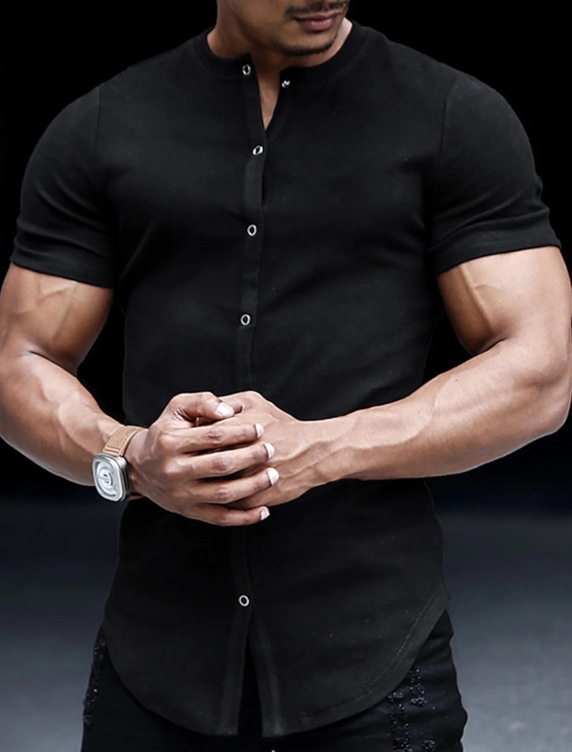Solid color fashion trend shirt