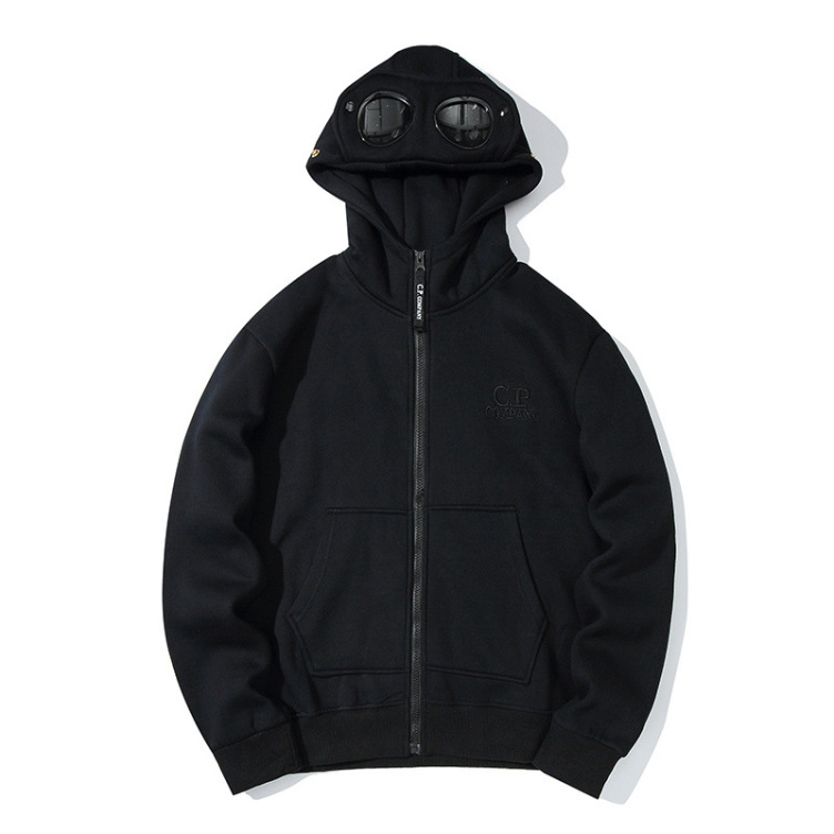Loose zip lettering trend hoodie