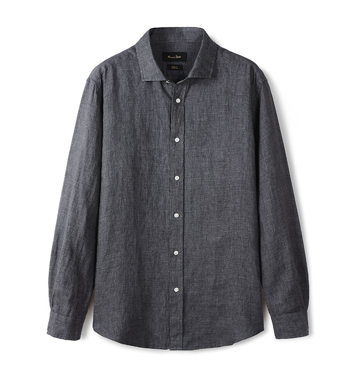 Linen men's long sleeve fashion shirt