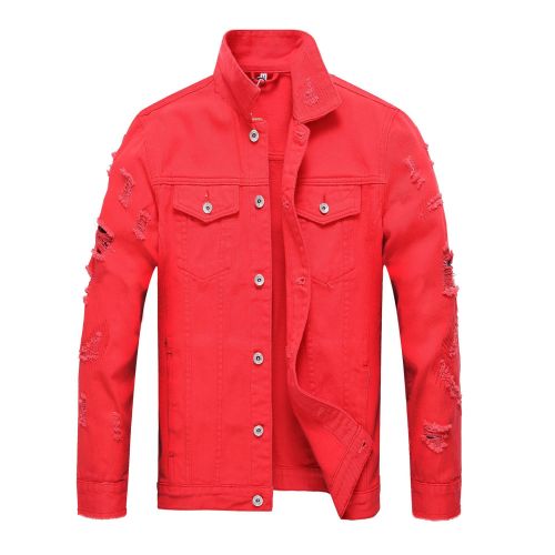 Denim ripped jacket fashion jacket