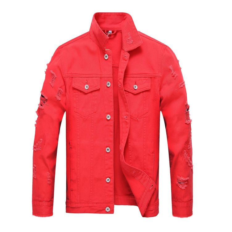 Denim ripped jacket fashion jacket