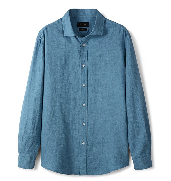 Linen men's long sleeve fashion shirt