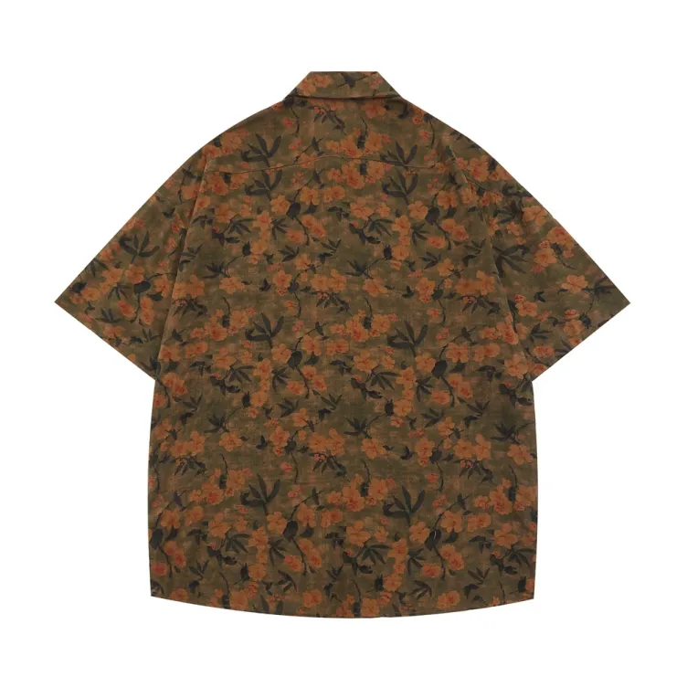 Floral casual trend short-sleeved shirt