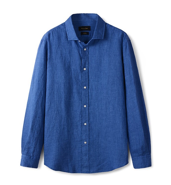 Linen men's long sleeve fashion shirt