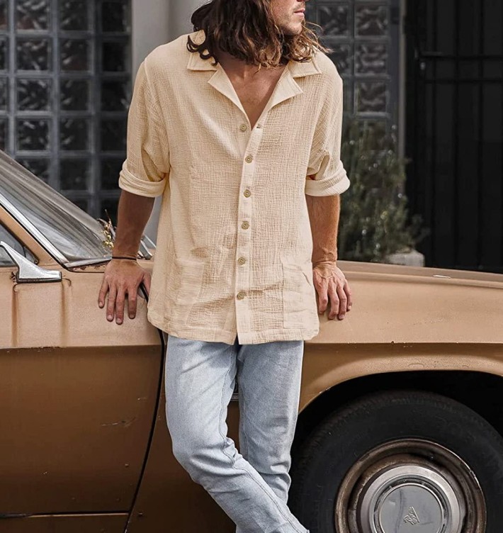 Solid color loose casual fashion shirt