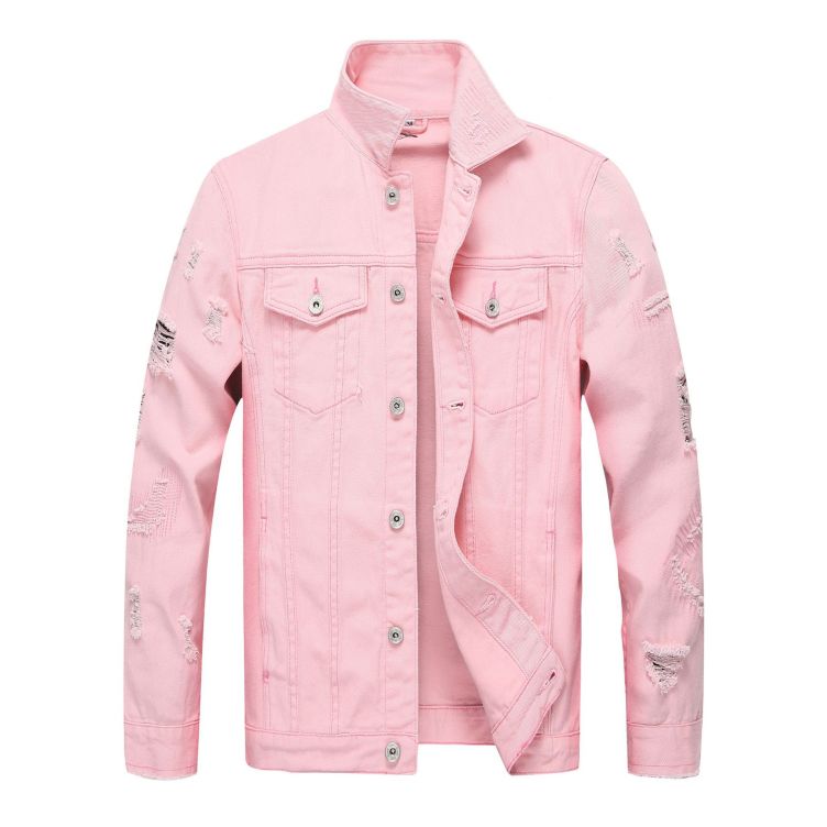 Denim ripped jacket fashion jacket