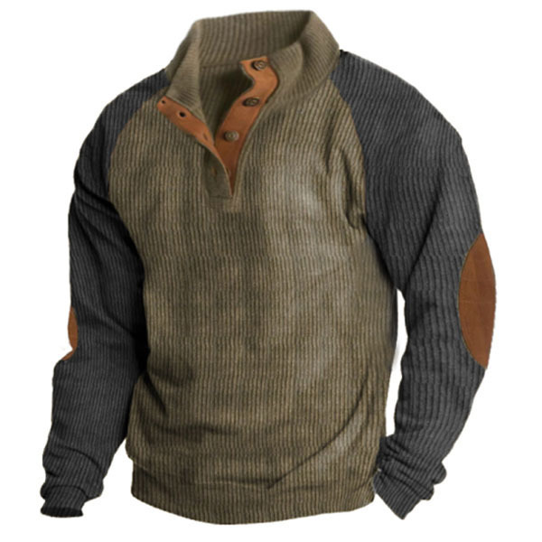Stop-up collar sports trend color-block sweatshirt