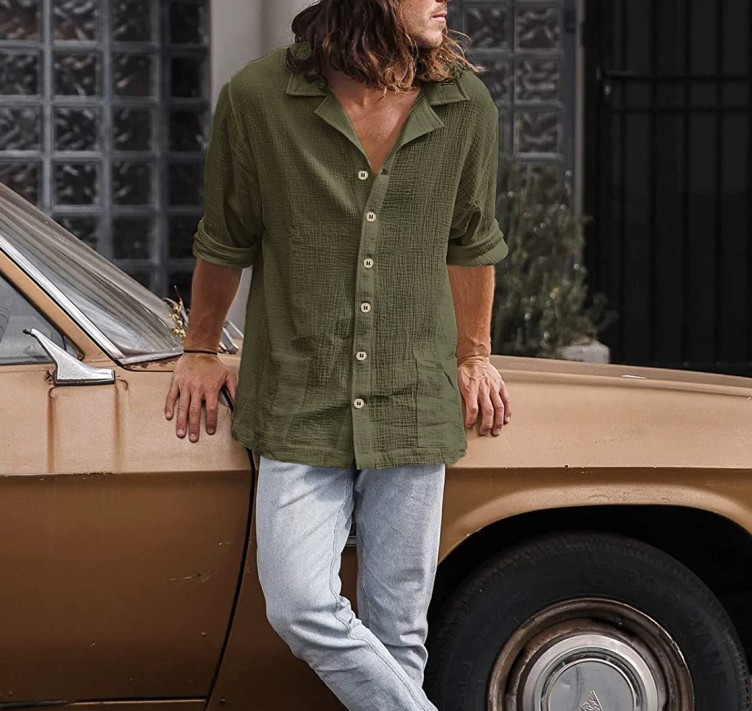 Solid color loose casual fashion shirt