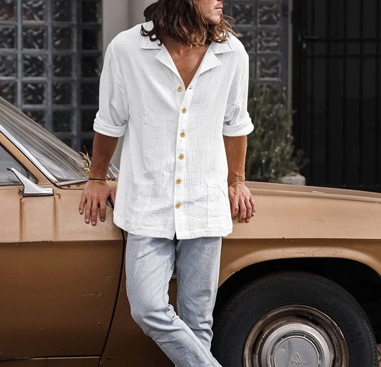 Solid color loose casual fashion shirt