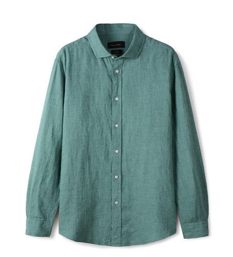 Linen men's long sleeve fashion shirt