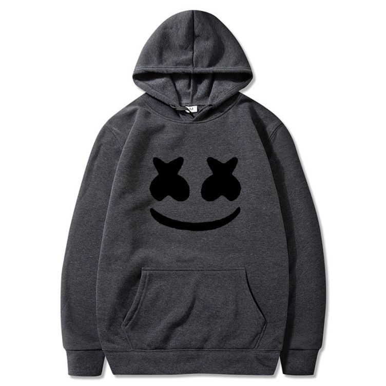 Smiley print fashion casual trend hoodie
