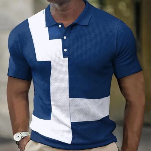 Lapel trendy men's fashion T-shirt