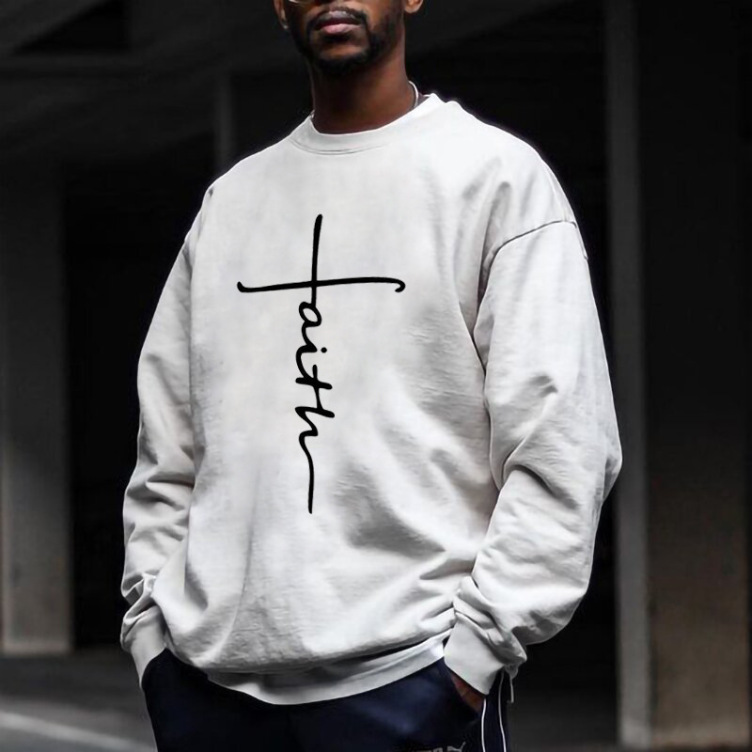 Monogram-print trendy plush sweatshirt