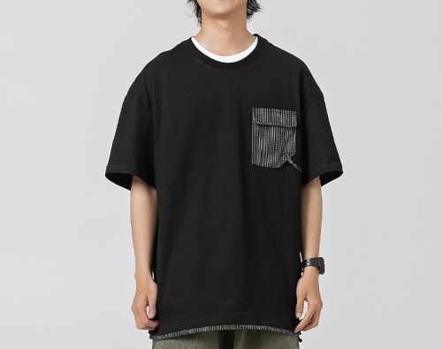 Large pockets for casual loose fashion T-shirt