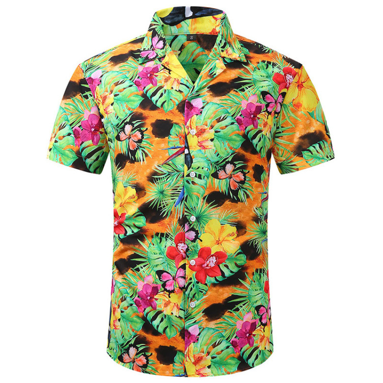 Printed casual trend short sleeved fashion shirt