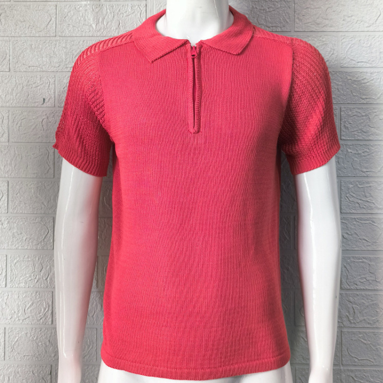 Knitted slim fit short-sleeved trend T-shirt
