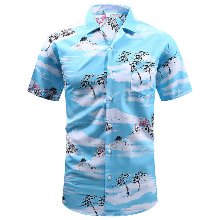 Printed casual trend short sleeved fashion shirt