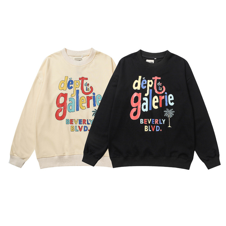 Lettered terry crewneck fashion sweatshirt