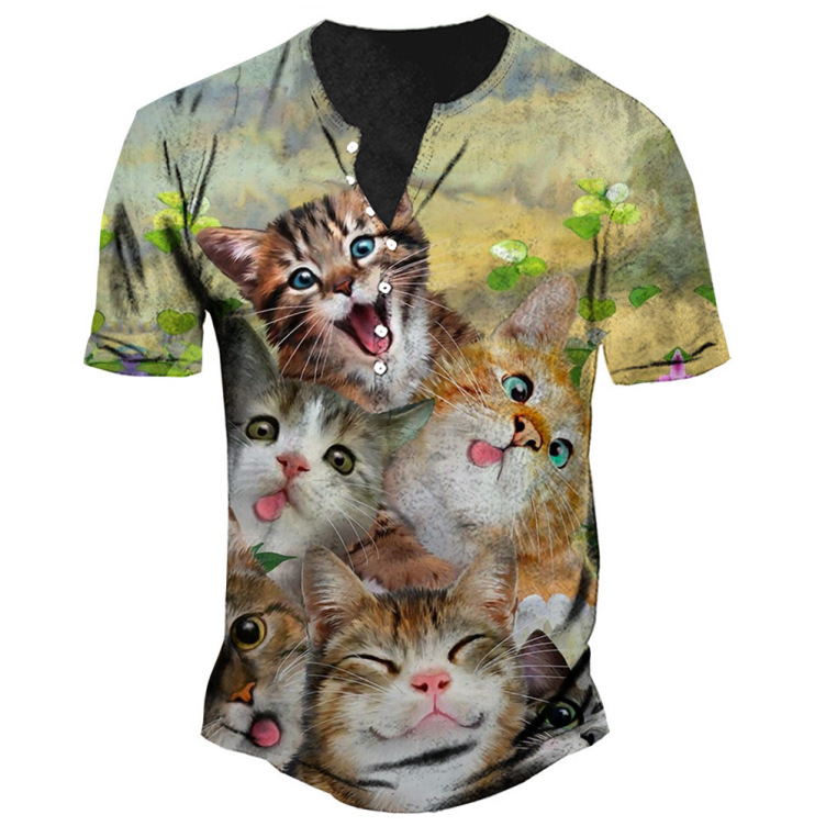Pet print casual trend fashion T-shirt