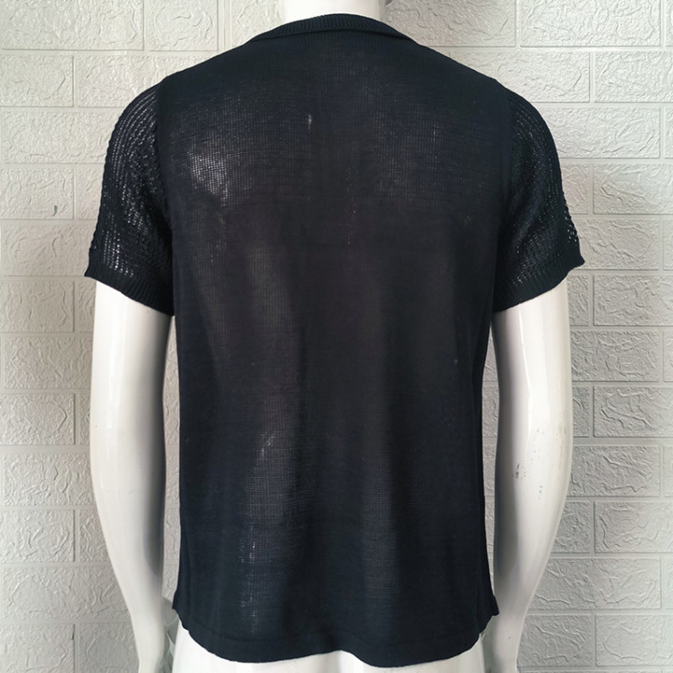 Knitted slim fit short-sleeved trend T-shirt