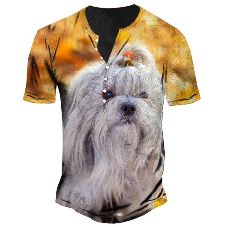 Pet print casual trend fashion T-shirt
